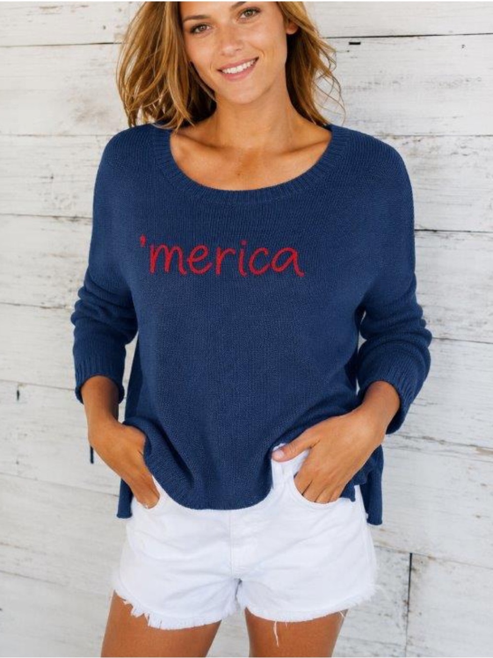 Wooden Ships by Paola Buendia ‘Mercia America Patriotic Americana Sweater